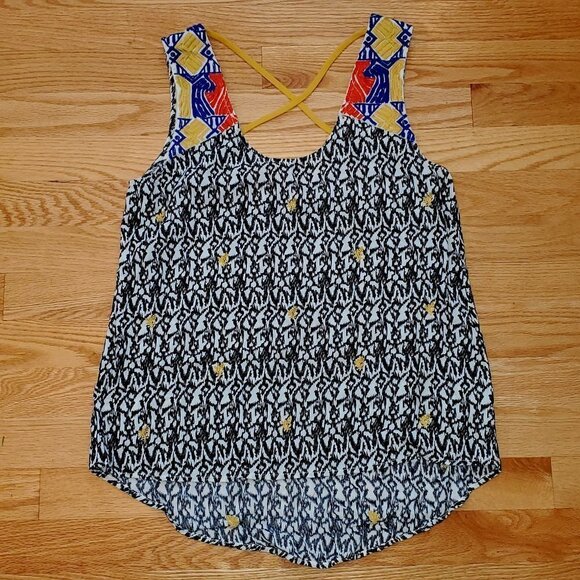 THML Embroidered Shoulder Print Loose Fit Tank Top - Picture 1 of 4